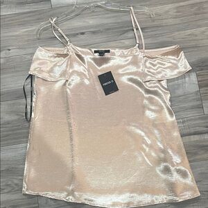 Forever 21 Metallic Off-Shoulder Blouse - Gold